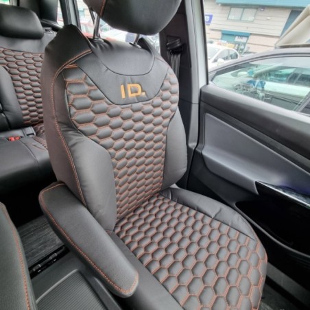 BMW | Design 6 | Black D15 With Orange Honeycomb Pattern