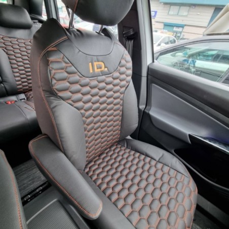 DODGE  | Design 6 | Black D15 With Orange Honeycomb Pattern